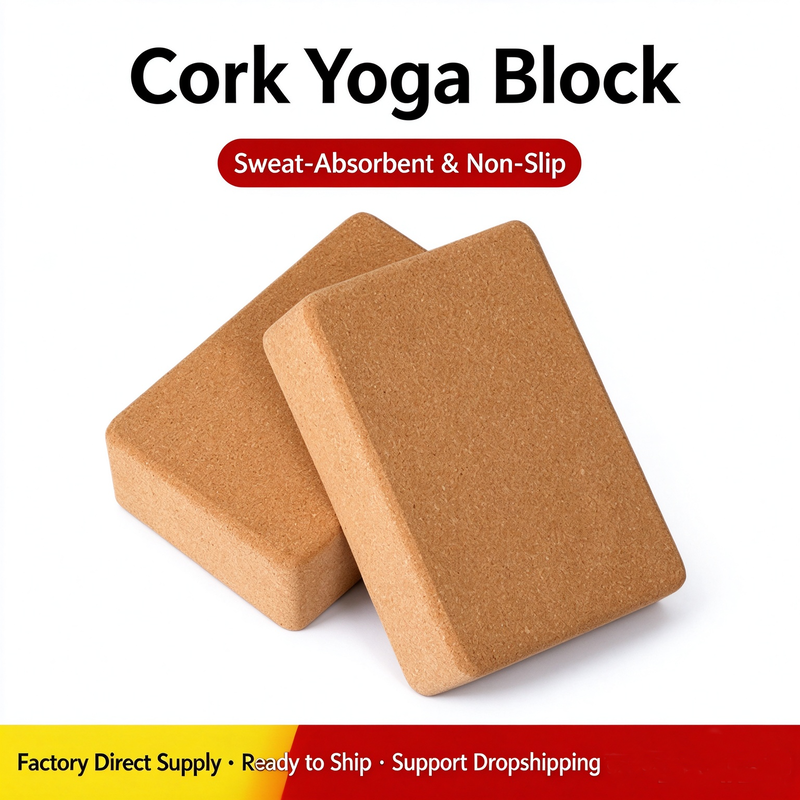 OEM laser printing cork yoga block private label